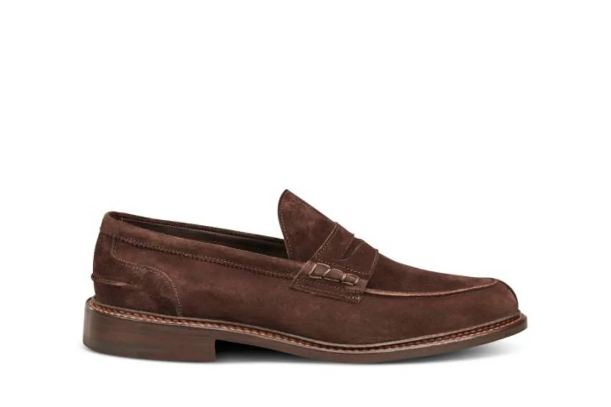 Adam Penny Loafer - Coffee Suede sold by Tricker's