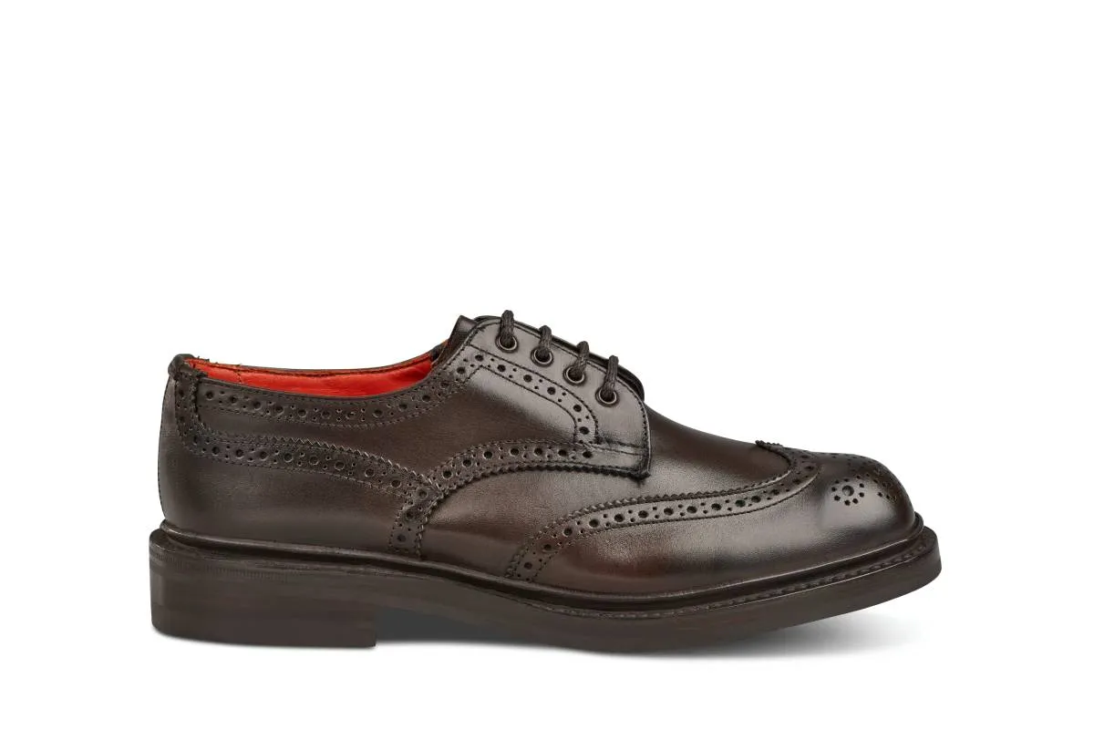 Anne Brogue Country Shoe - Espresso Burnished made by Tricker's