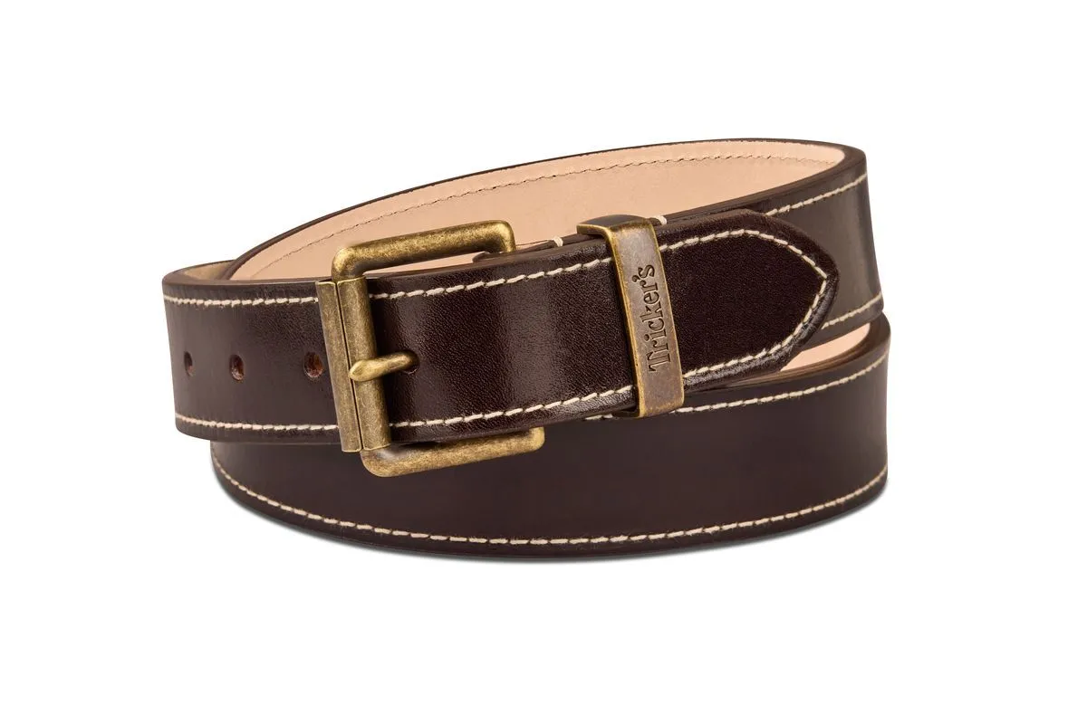 TRICKER'S LEATHER BELT - Dark Brown sold by Tricker's