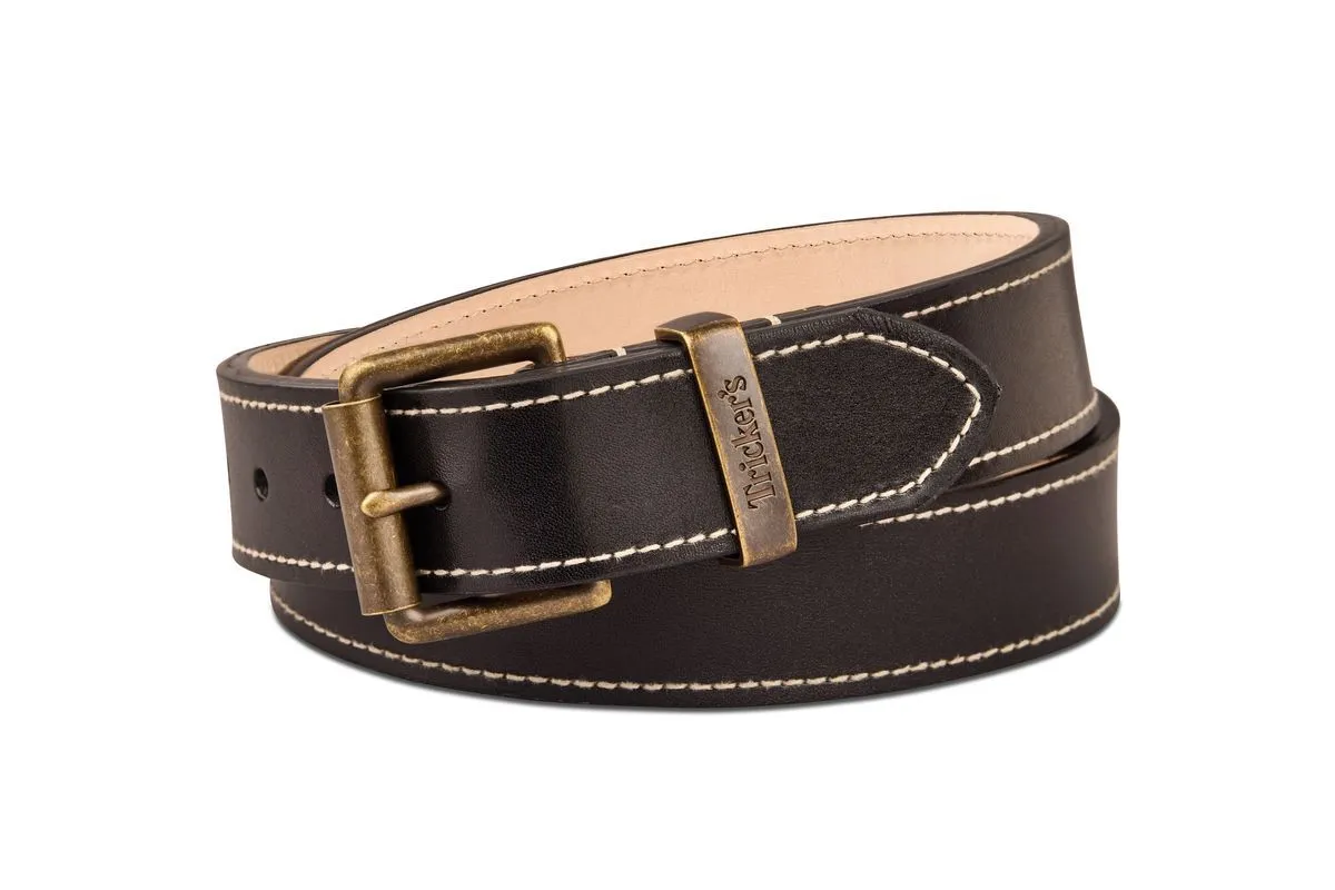 TRICKER'S LEATHER BELT - Black made by Tricker's