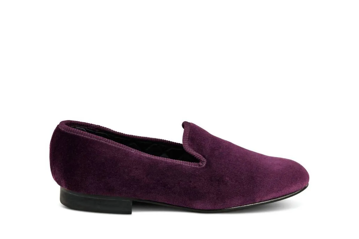 CHURCHILL VELVET SLIPPER - Purple sold by Tricker's