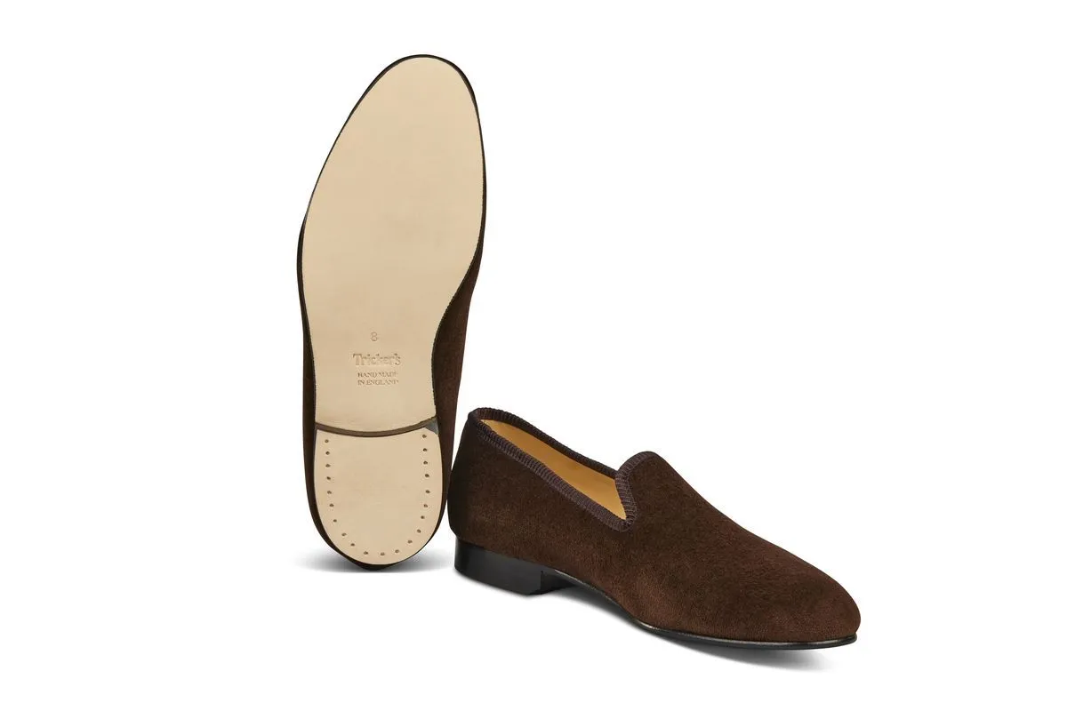 CHURCHILL VELVET SLIPPER - Brown sold by Tricker's product image thumbnail 5
