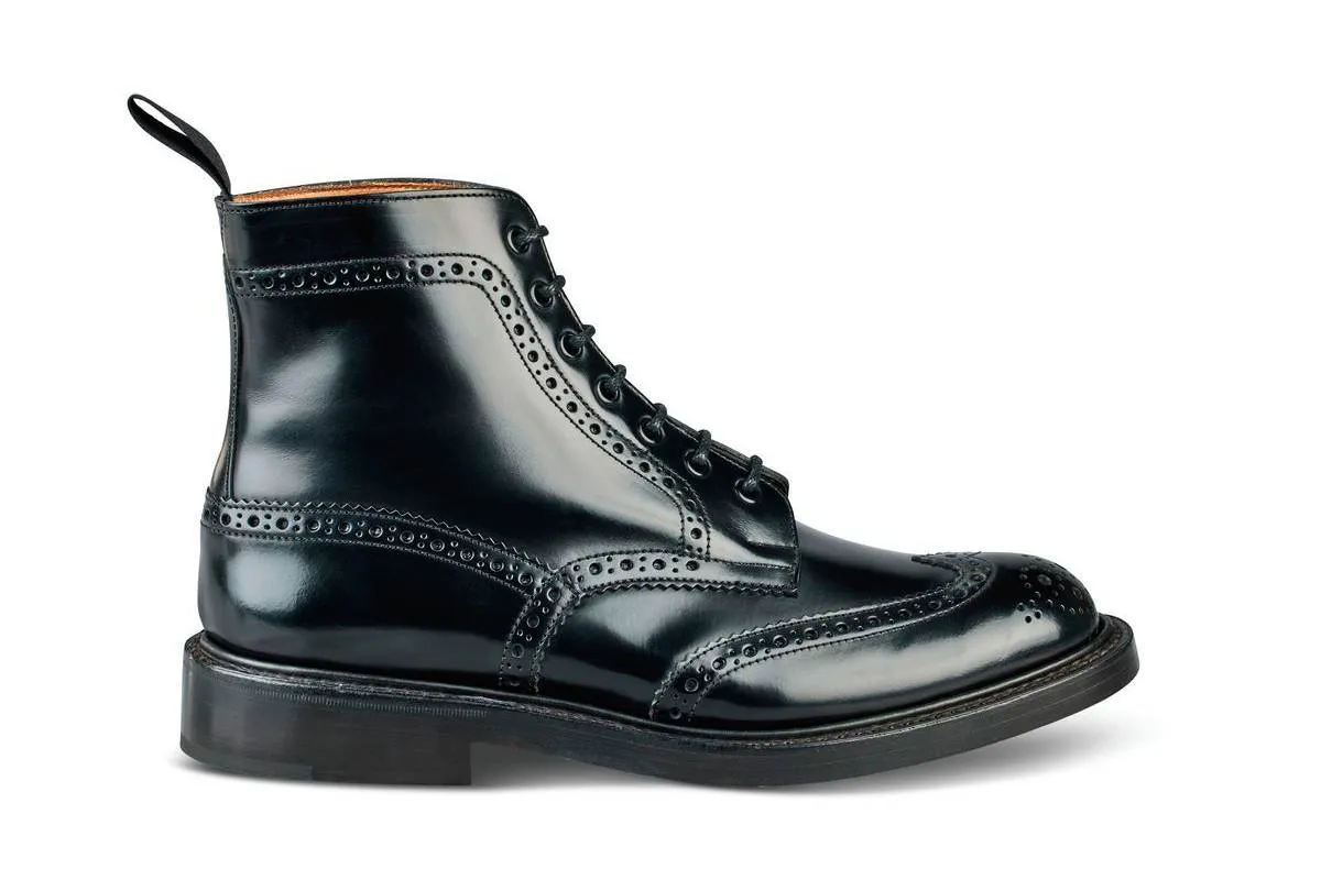 Stow Country Boot - Black Bookbinder sold by Tricker's