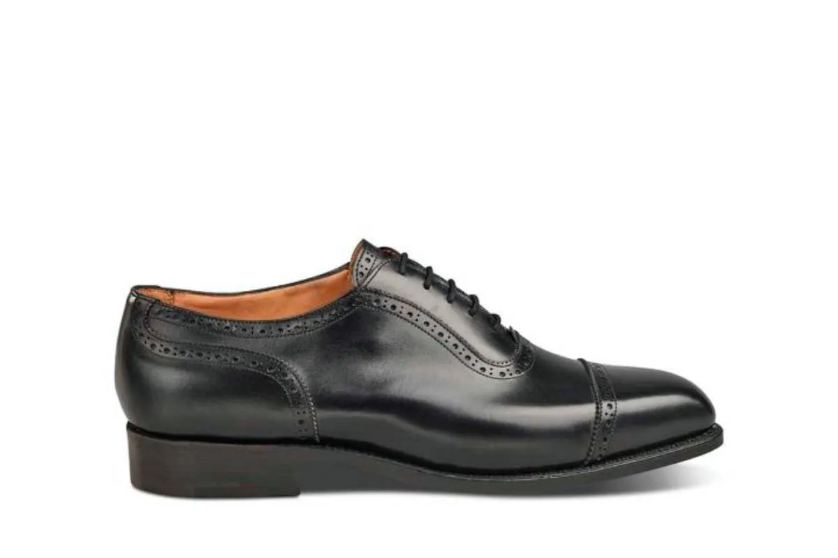 Belgrave Toecap Oxford City Shoe - Black sold by Tricker's