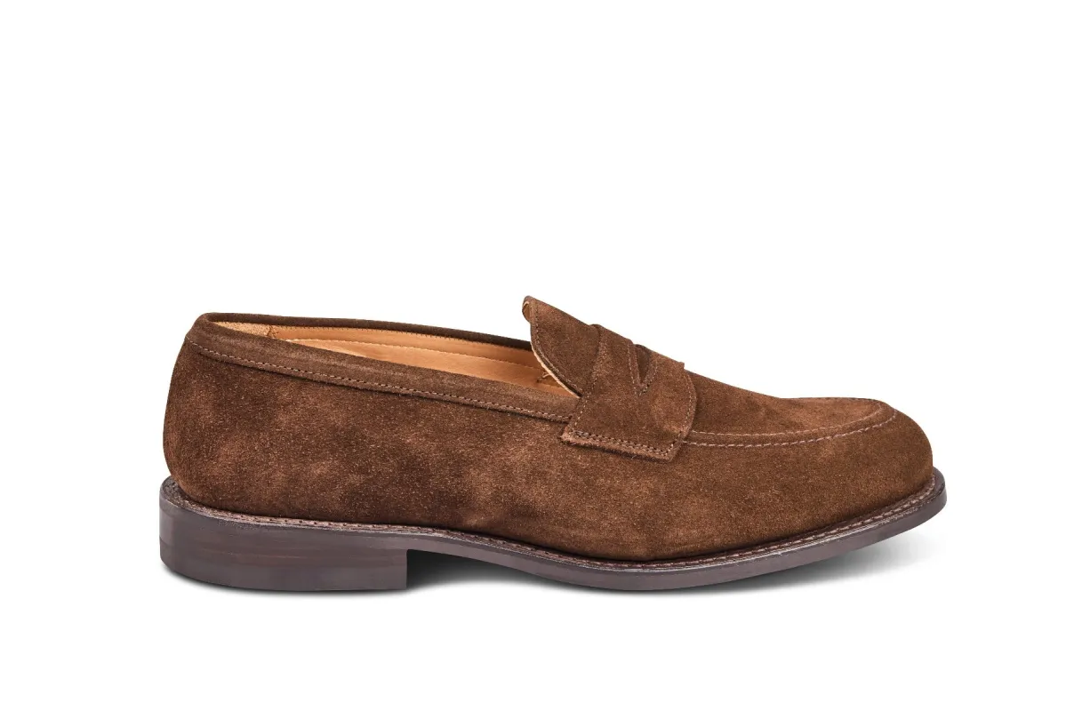 Jermyn Street Penny Loafer - Chocolate Repello Suede sold by Tricker's