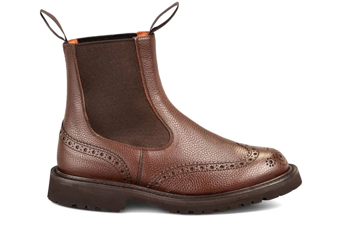 Silvia Country Dealer Boot - Dark Brown Olivvia Scotch Grain sold by Tricker's