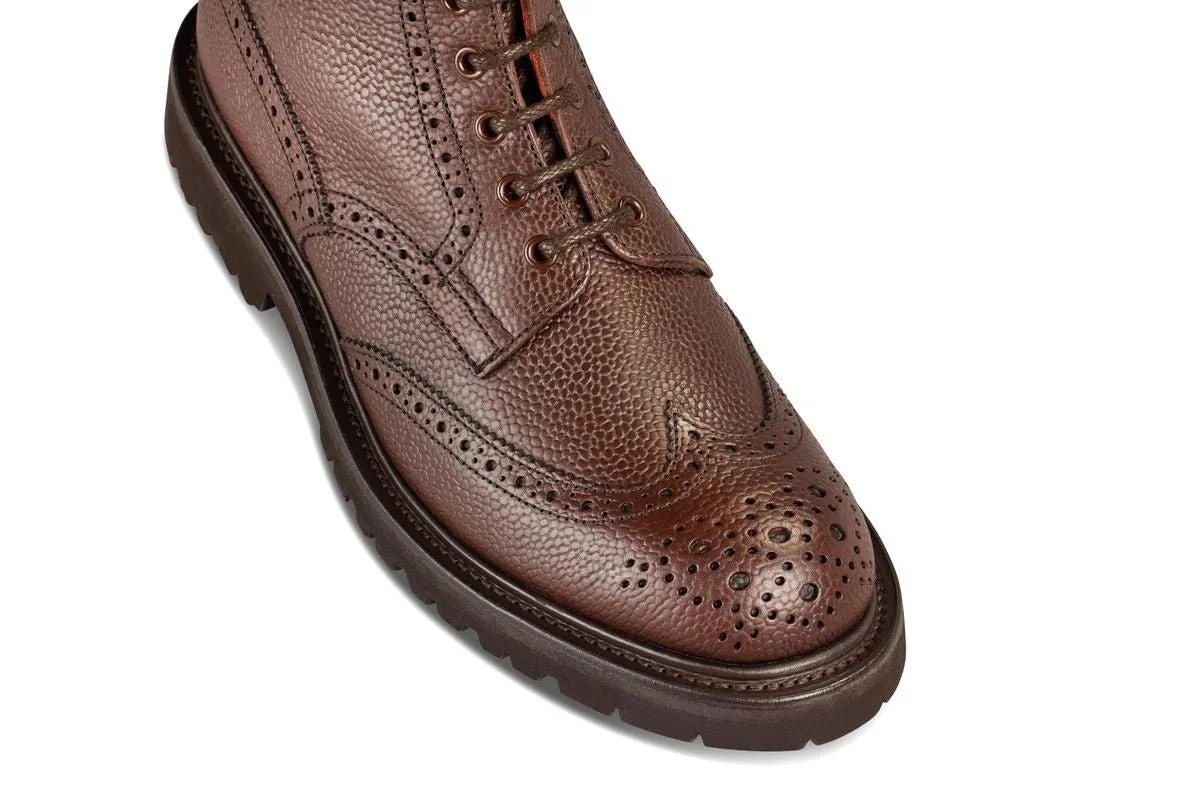 Stephy Brogue Boot - Dark Brown Olivvia Scotch Grain sold by Tricker's product image thumbnail 2