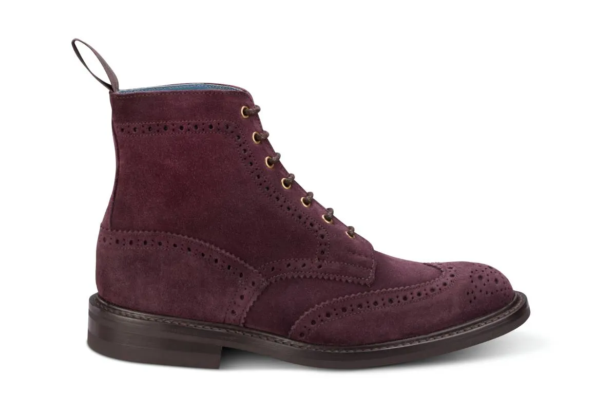 Stow Country Boot - Blackberry Eco Buck made by Tricker's