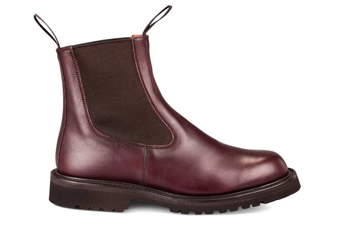 Paula Chelsea Boot - Burgundy Ecopel sold by Tricker's
