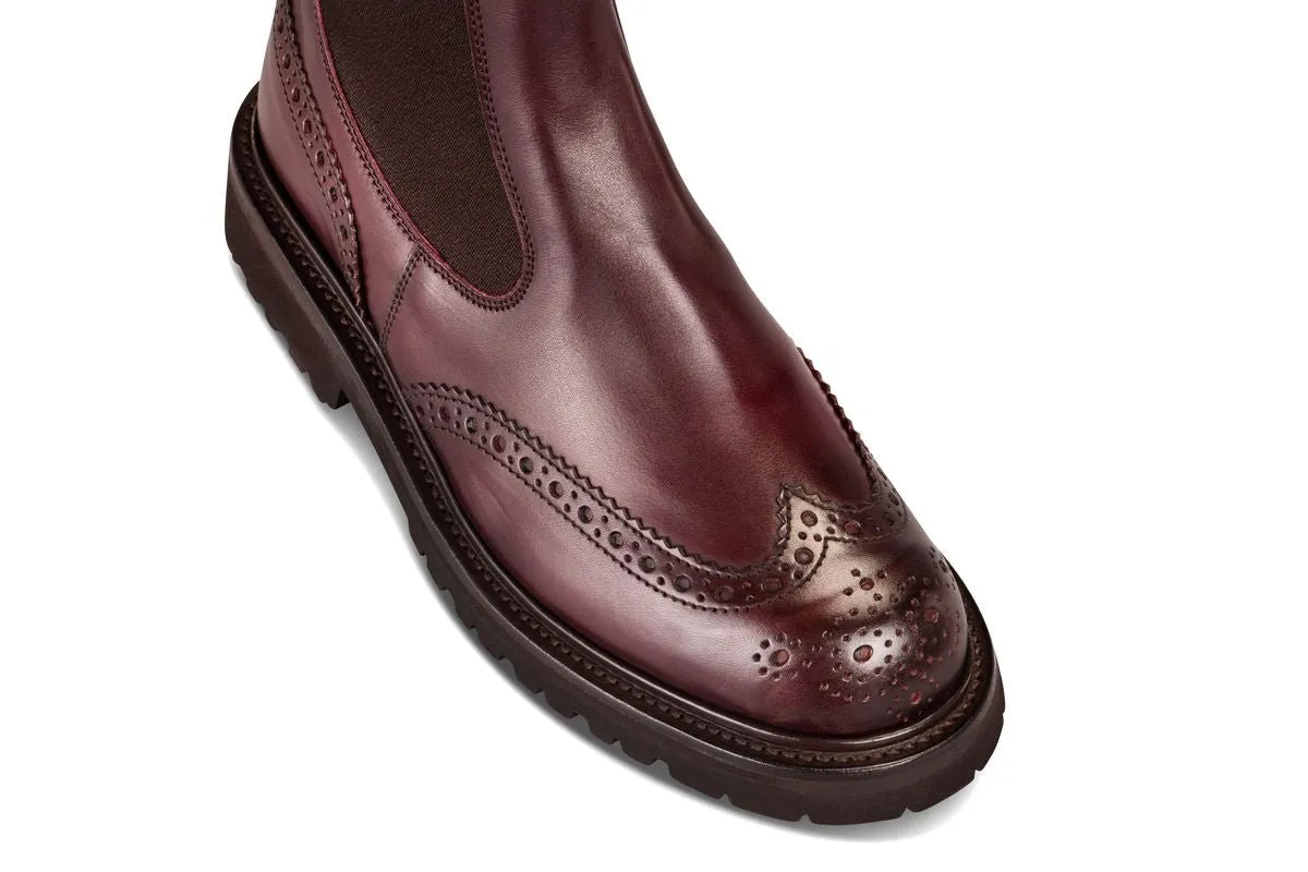Silvia Country Dealer Boot - Burgundy Ecopel sold by Tricker's product image thumbnail 2