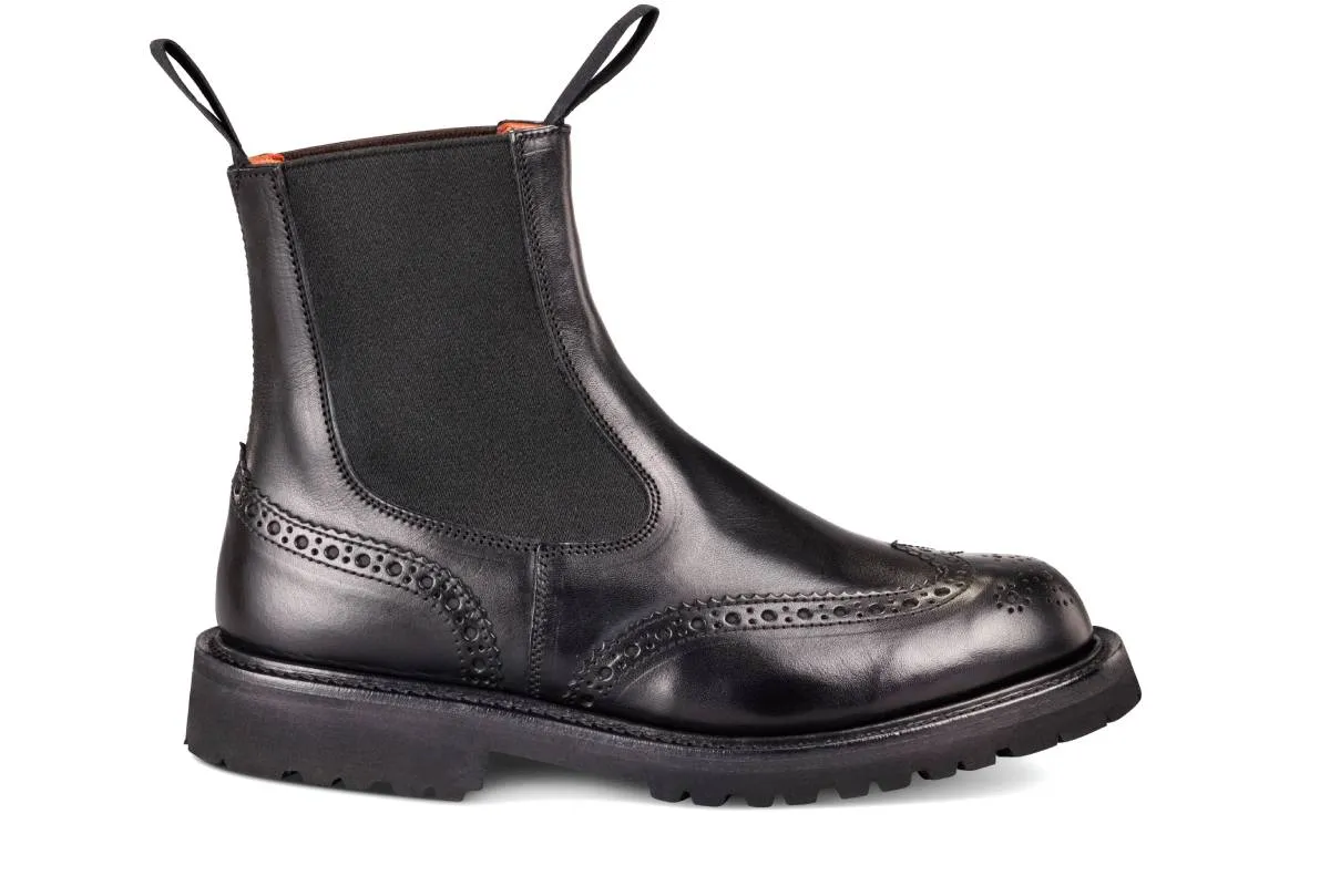 Silvia Country Dealer Boot - Black Ecopel sold by Tricker's