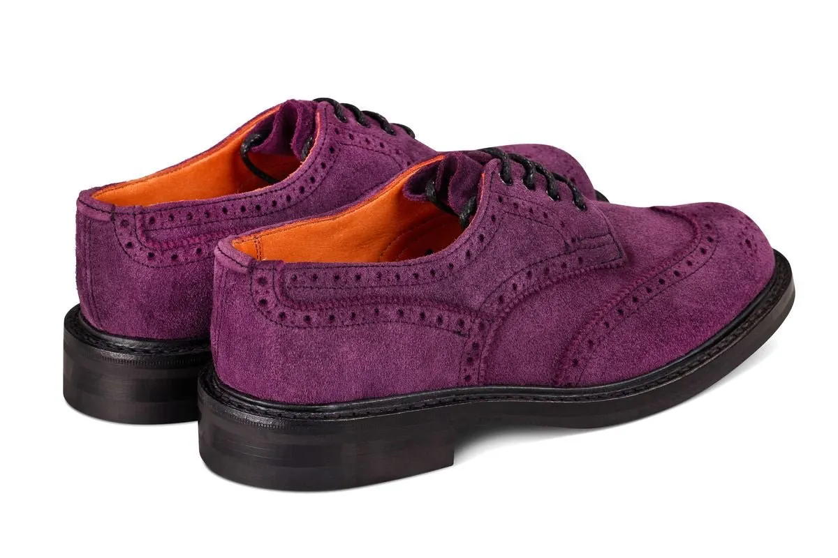 Anne Brogue Country Shoe - Burgundy/Black Reverse Kudu sold by Tricker's product image thumbnail 4