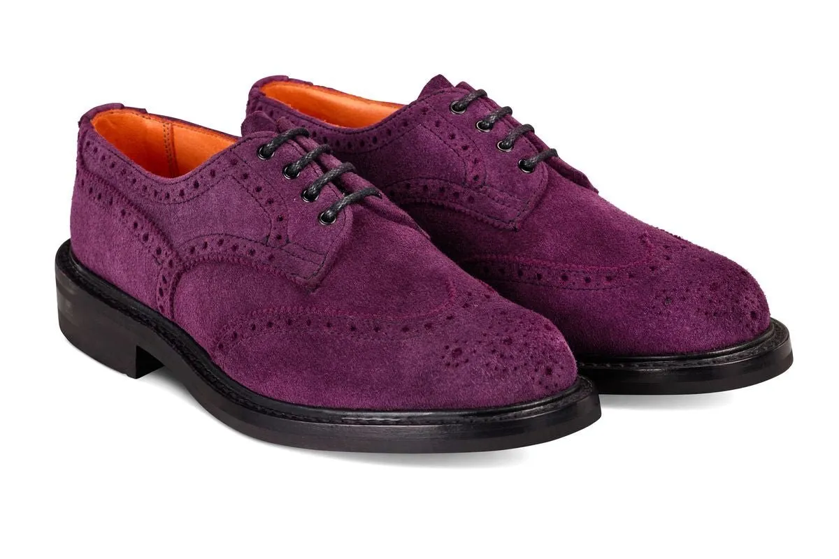 Anne Brogue Country Shoe - Burgundy/Black Reverse Kudu sold by Tricker's product image thumbnail 3