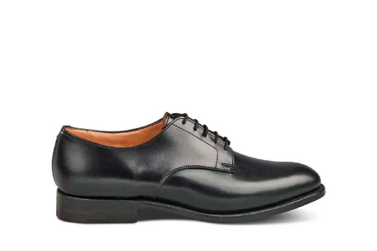 Wiltshire Plain Derby City Shoe - Black made by Tricker's
