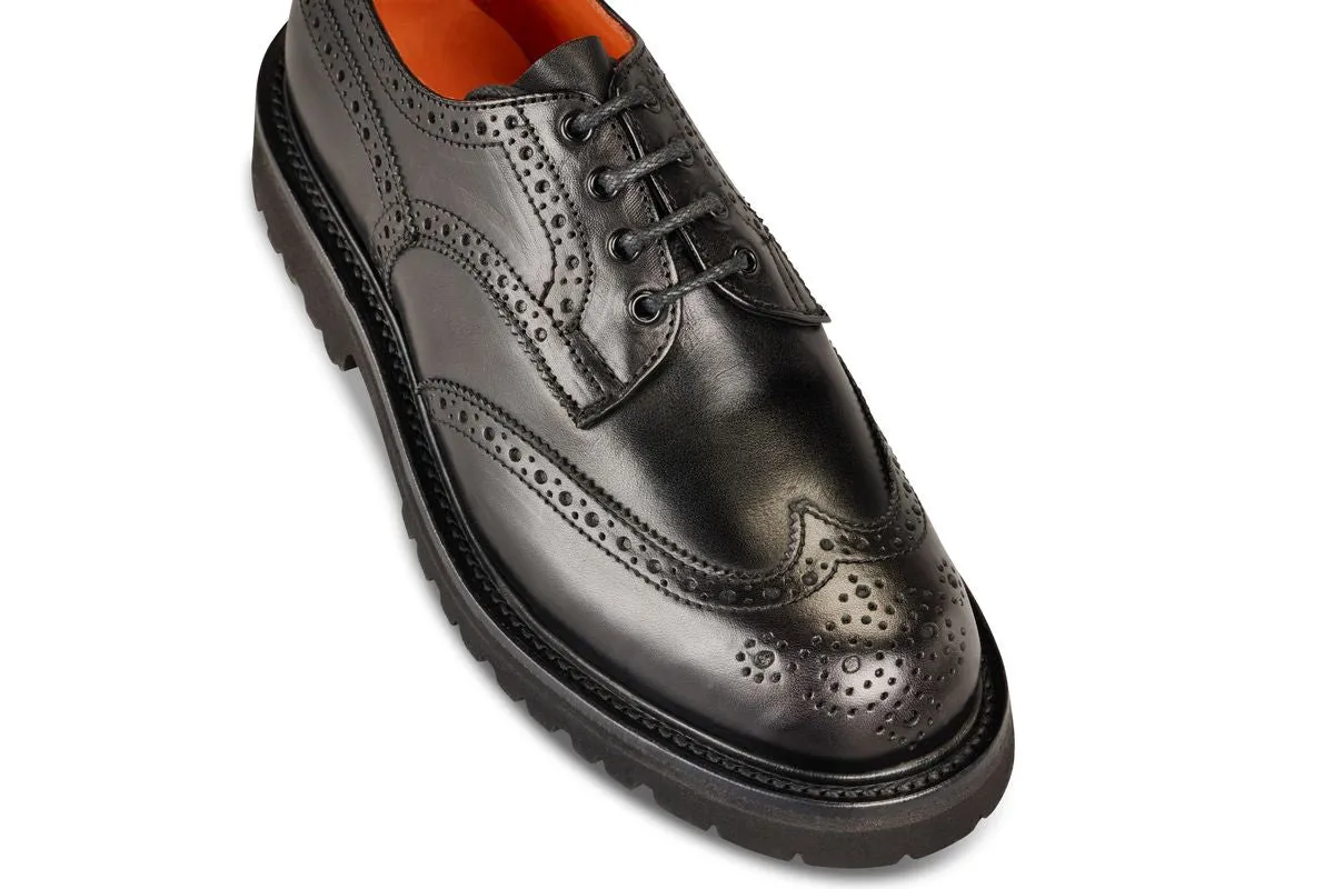 Anne Brogue Country Shoe - Black Ecopel sold by Tricker's product image thumbnail 2