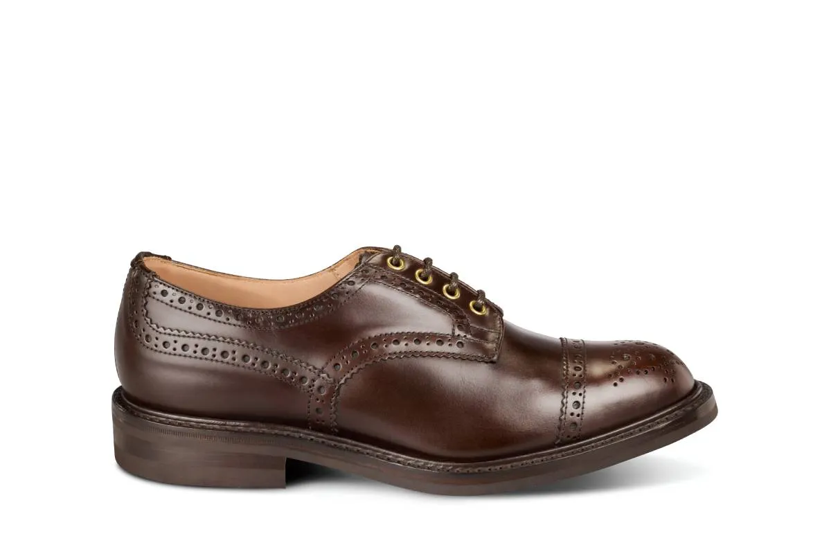 7047 - Men's Derby ToeCap Brogue - Dark Brown Windsor Bonaudo sold by Tricker's