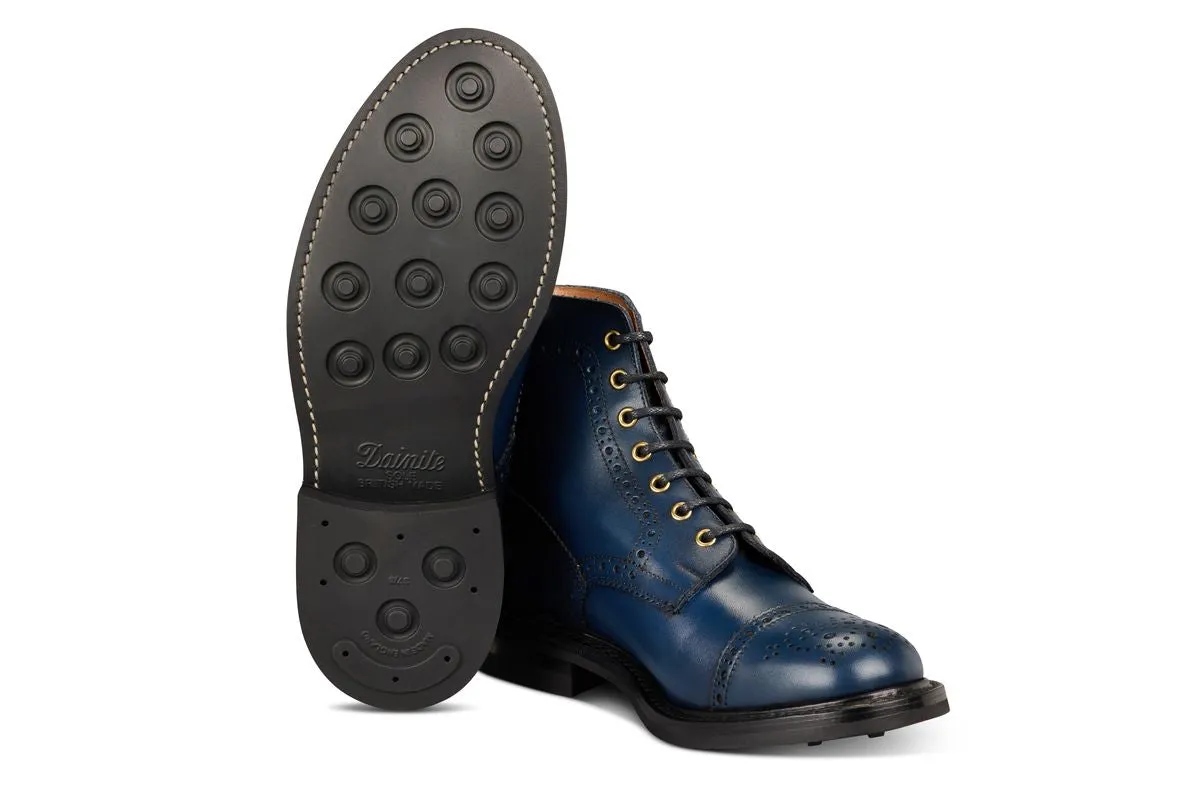 7046 - Men's Derby ToeCap Brogue Boot - Navy MC sold by Tricker's product image thumbnail 5