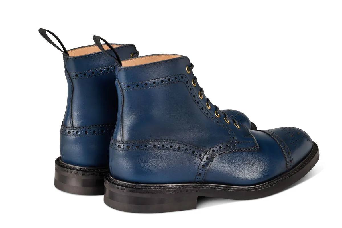 7046 - Men's Derby ToeCap Brogue Boot - Navy MC sold by Tricker's product image thumbnail 4