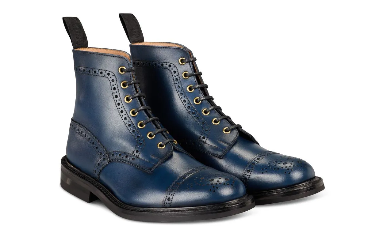 7046 - Men's Derby ToeCap Brogue Boot - Navy MC sold by Tricker's product image thumbnail 3