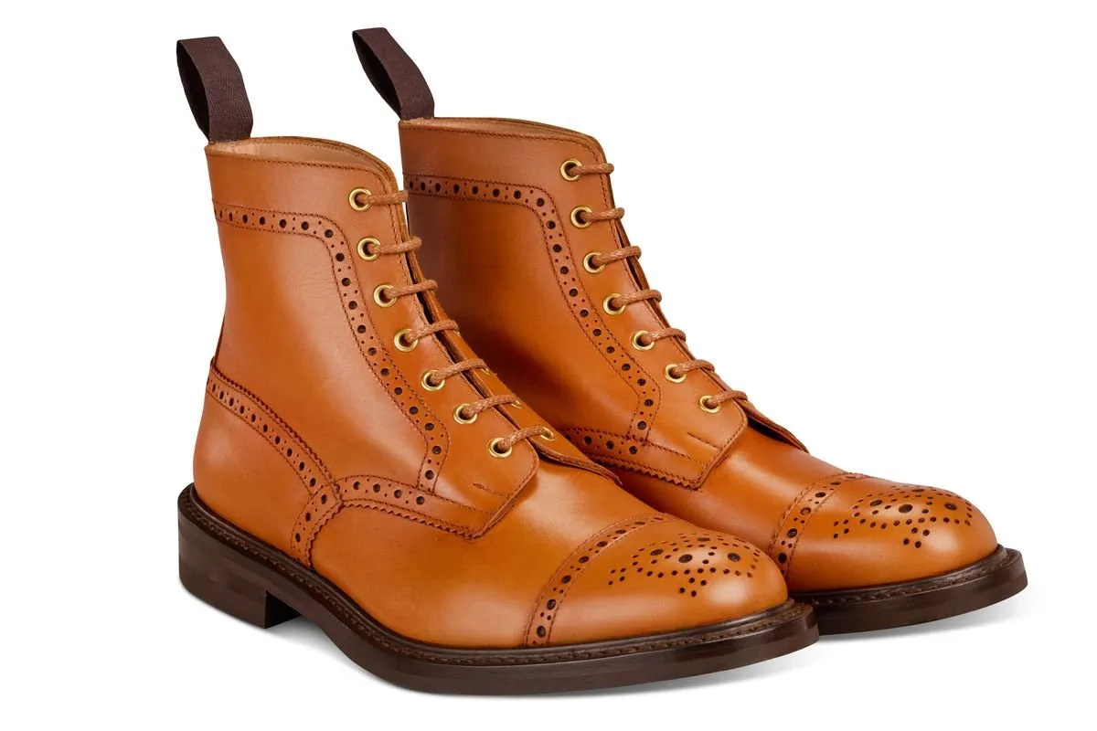 7046 - Men's Derby ToeCap Brogue Boot - Gold MC sold by Tricker's product image thumbnail 3