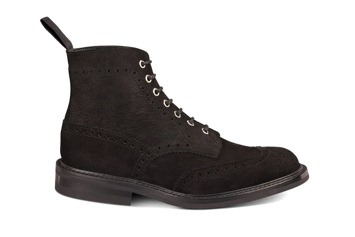 Stow Country Boot - Black Hydro Nubuck made by Tricker's