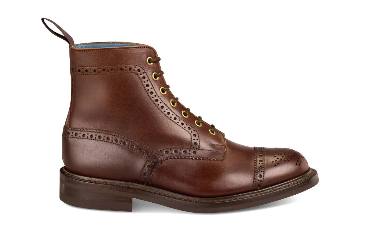 7046 - Men's Derby ToeCap Brogue Boot - Naster MC sold by Tricker's