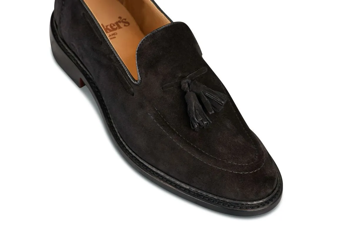 Elton Tassel Loafer - Black Castorino Suede sold by Tricker's product image thumbnail 2