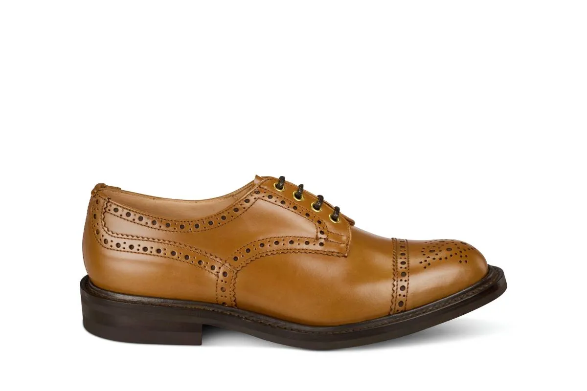 7047 - Men's Derby ToeCap Brogue - Chestnut Windsor Bonaudo made by Tricker's