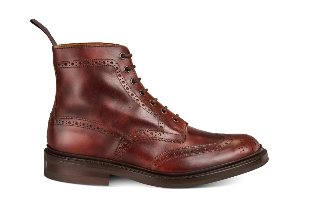 Stow Country Boot - Burgundy Museum made by Tricker's