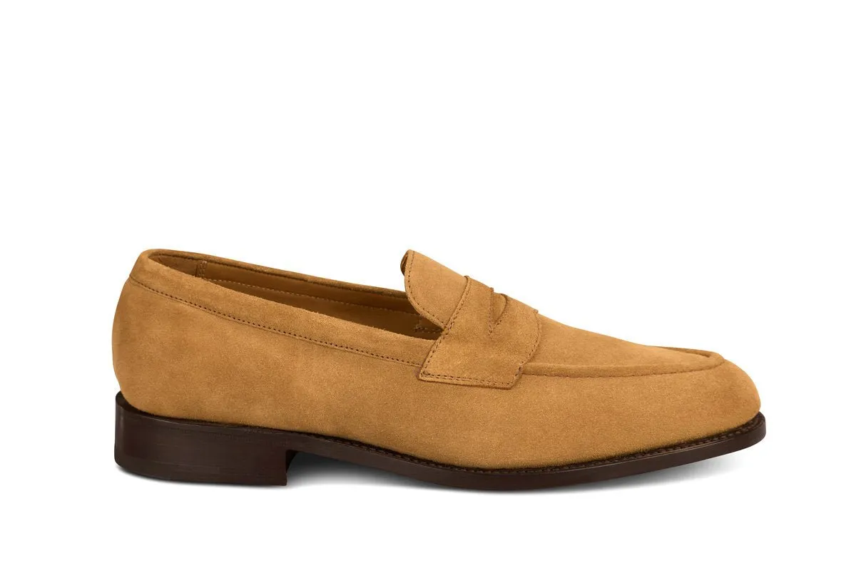 Havard Penny Loafer - Cashew Castorino Suede made by Tricker's