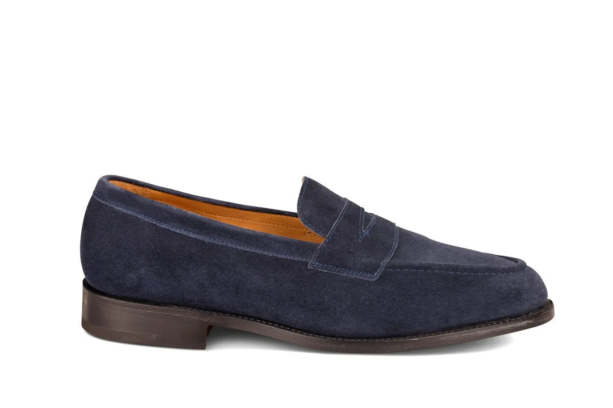 Havard Penny Loafer - Denim Castorino Suede made by Tricker's