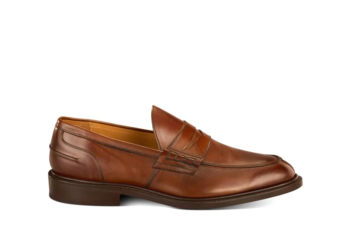 James Penny Loafer - Coffee Burnished made by Tricker's