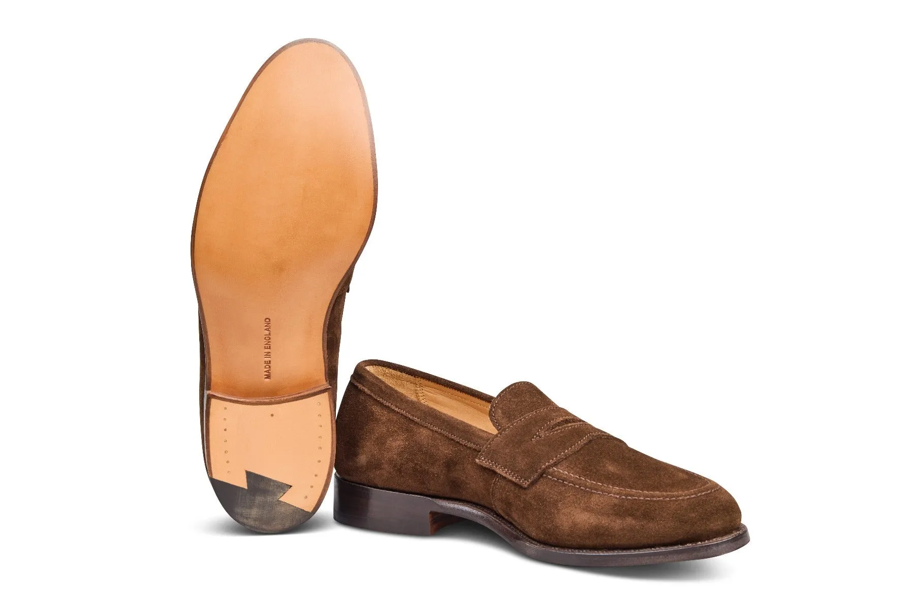 Havard Penny Loafer - Chocolate Repello Suede sold by Tricker's product image thumbnail 5