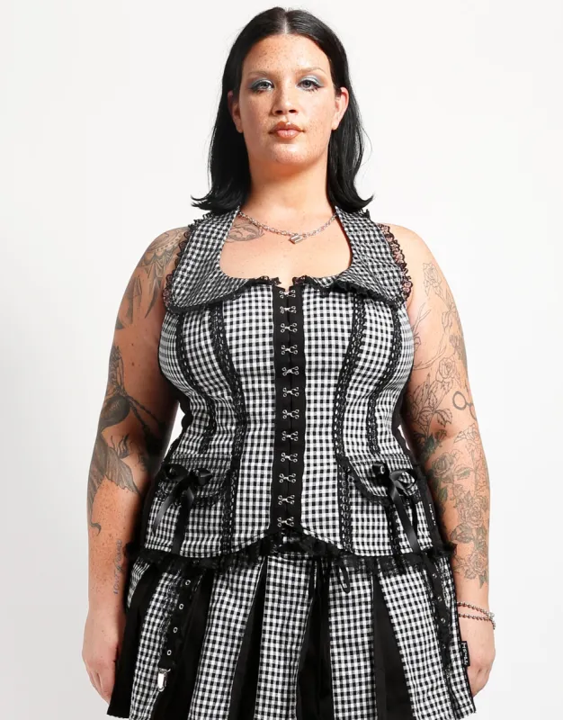 CURVE BO PEEP HALTER CORSET WHITE sold by Tripp nyc