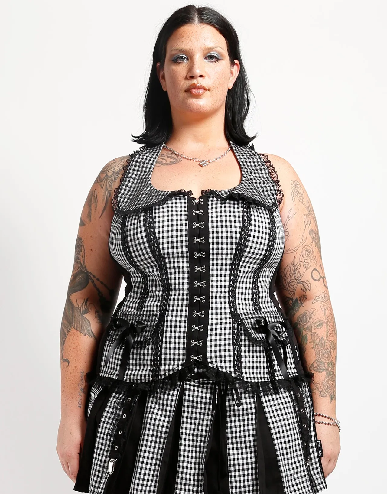 CURVE BO PEEP HALTER CORSET WHITE sold by Tripp nyc