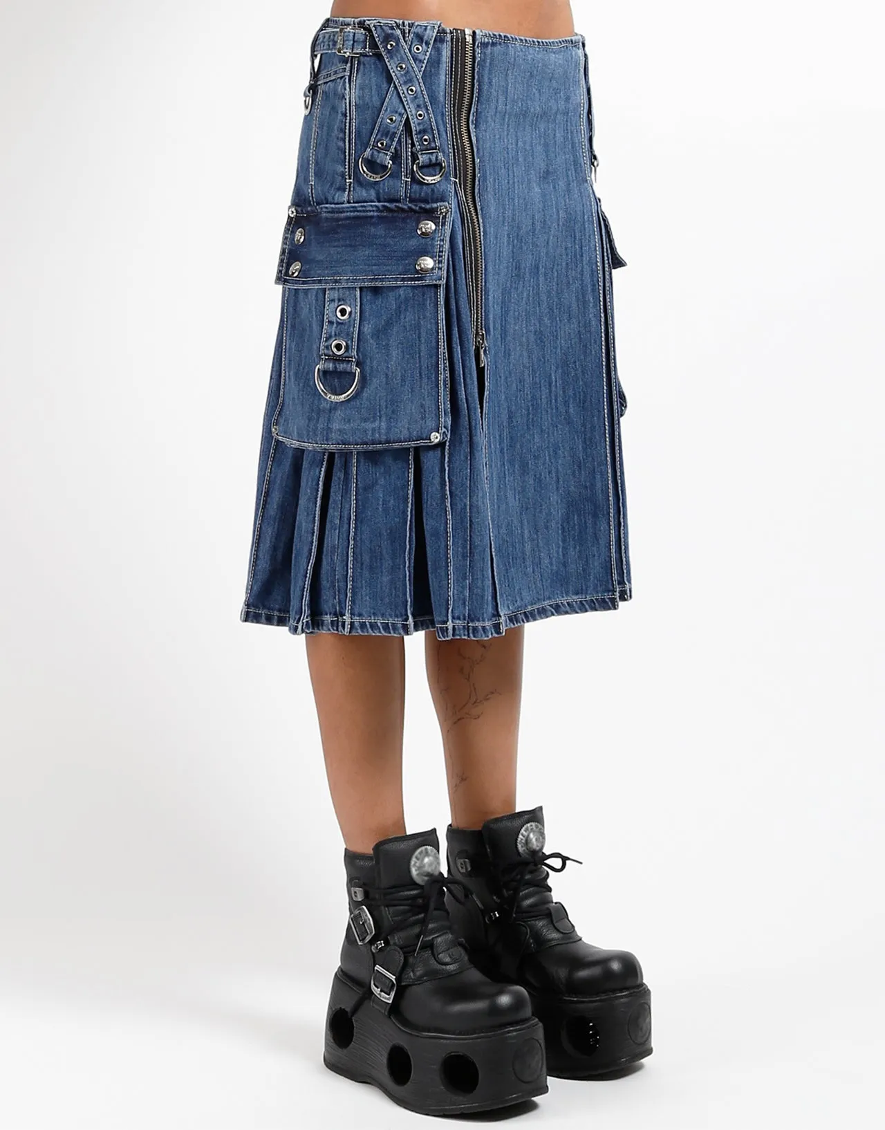 SUPER KILT LIGHT BLUE DENIM sold by Tripp nyc product image thumbnail 3