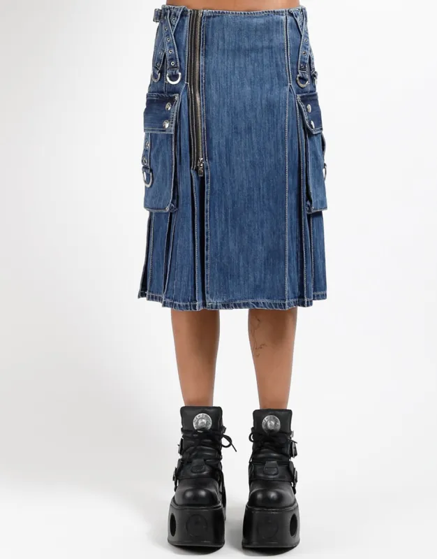 SUPER KILT LIGHT BLUE DENIM sold by Tripp nyc