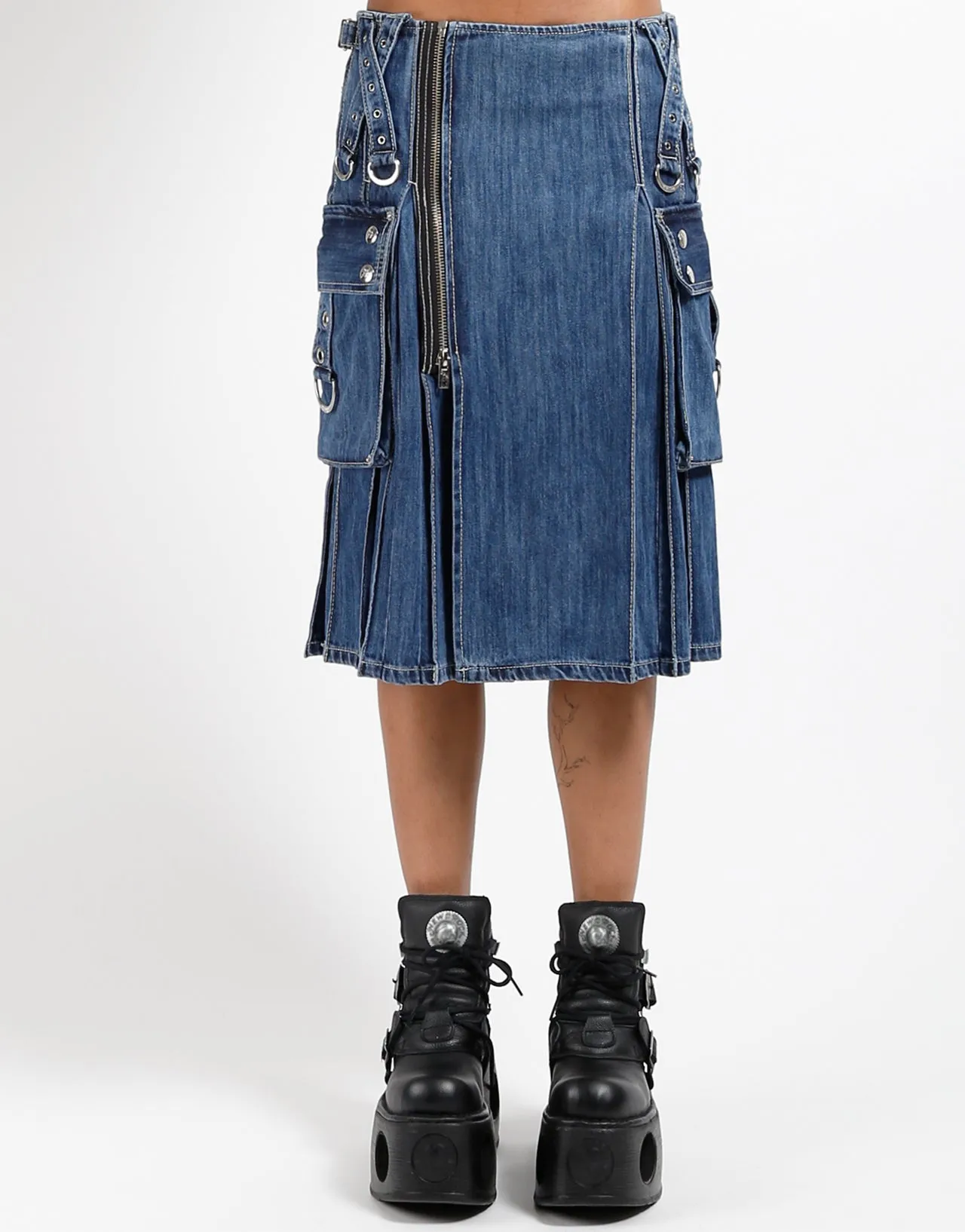 SUPER KILT LIGHT BLUE DENIM sold by Tripp nyc