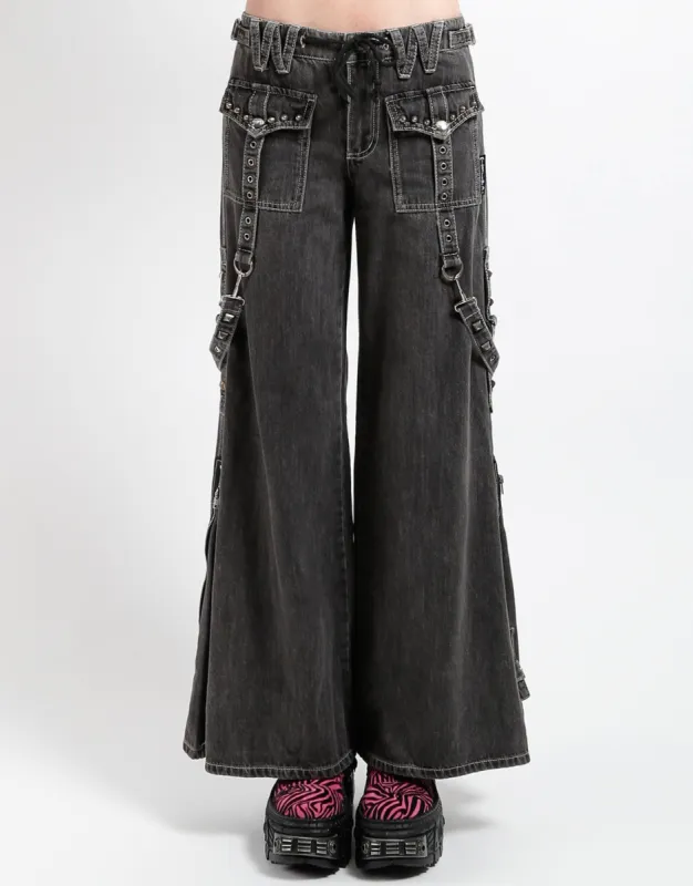 STUDDED POWER PANT BLACK DENIM made by Tripp nyc