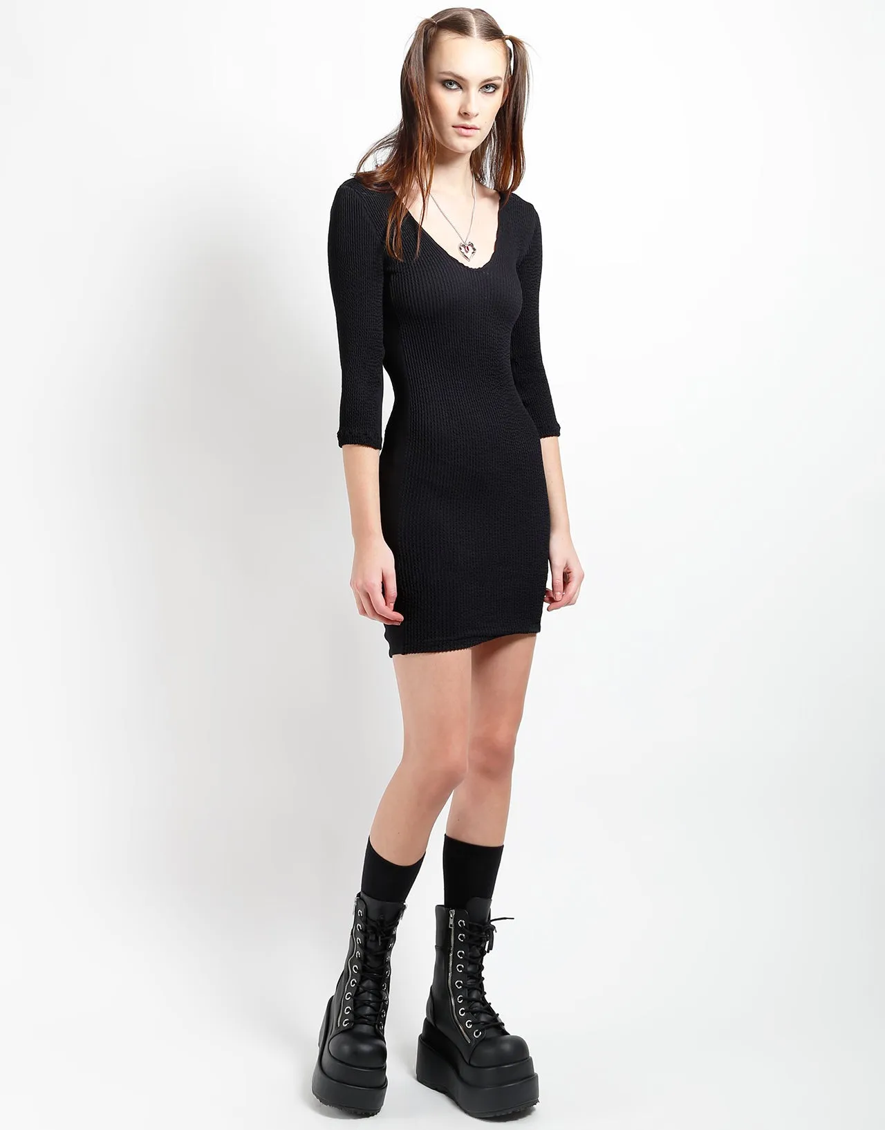 DOUBLE V-NECK 3/4 SLEEVE DRESS sold by Tripp nyc product image thumbnail 2