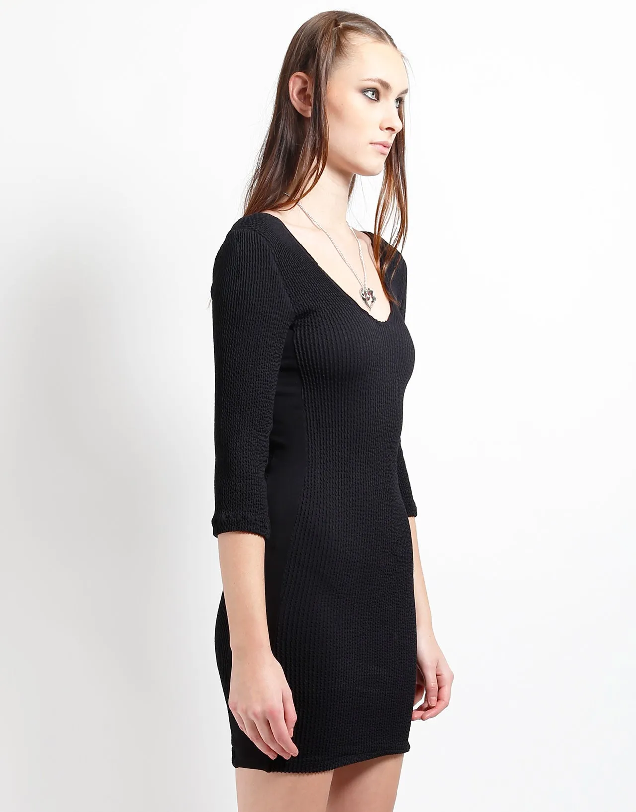 DOUBLE V-NECK 3/4 SLEEVE DRESS sold by Tripp nyc product image thumbnail 3