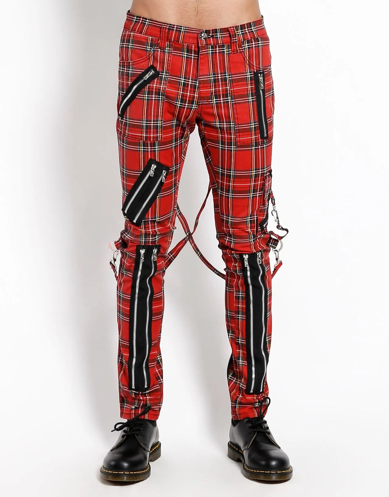 CLASSIC SLIM LEG BONDAGE PANT RED PLAID sold by Tripp nyc product image thumbnail 5