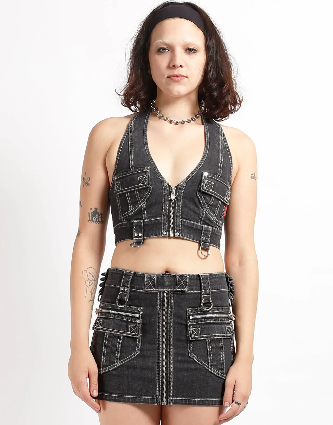 POWER HALTER BLACK DENIM sold by Tripp nyc