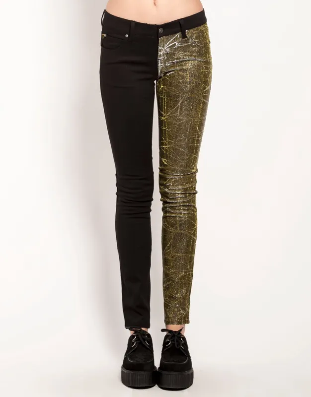 SPLIT SHINE JEAN GOLD made by Tripp nyc