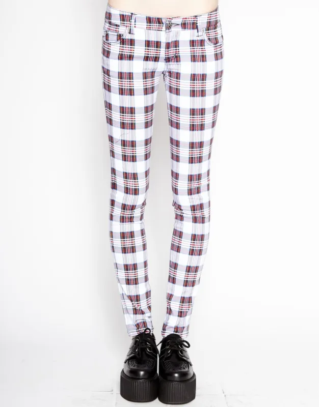 T-BACK JEAN WHITE TARTAN PLAID sold by Tripp nyc