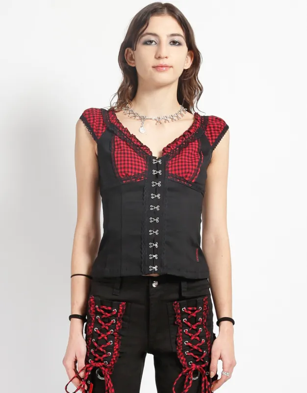 BO PEEP CAP SLEEVE CORSET RED sold by Tripp nyc