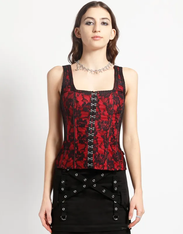 HOOK EYE CORSET RED sold by Tripp nyc
