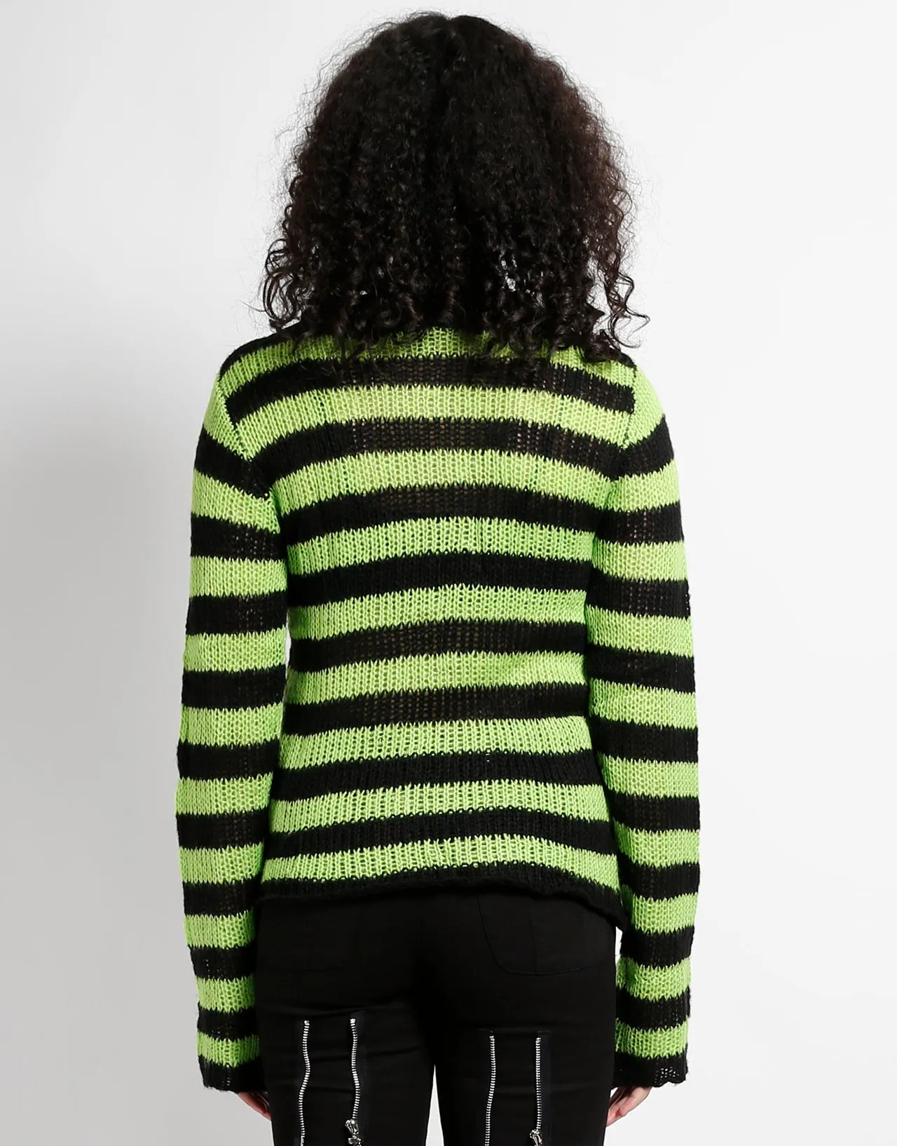 RAG STRIPE SWEATER LIME sold by Tripp nyc product image thumbnail 4