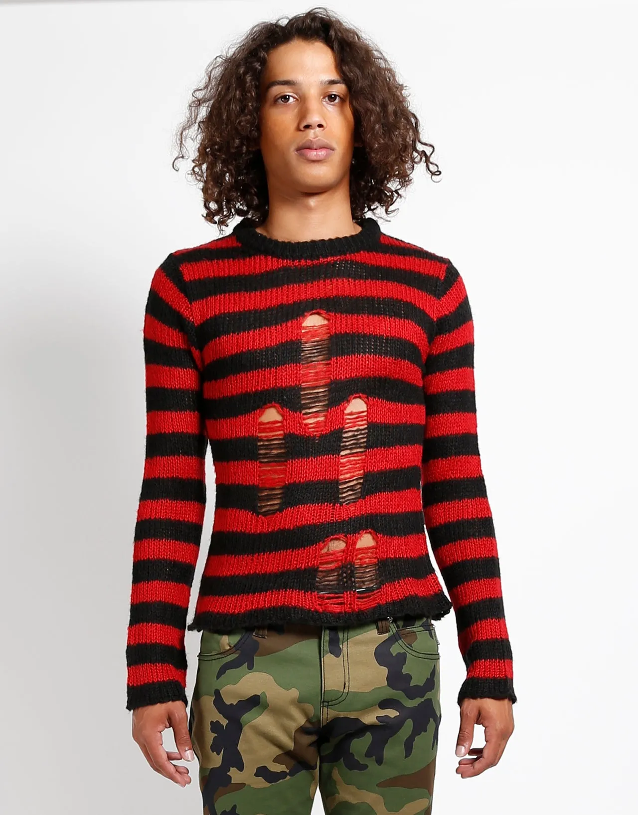 RAG STRIPE SWEATER RED sold by Tripp nyc product image thumbnail 5