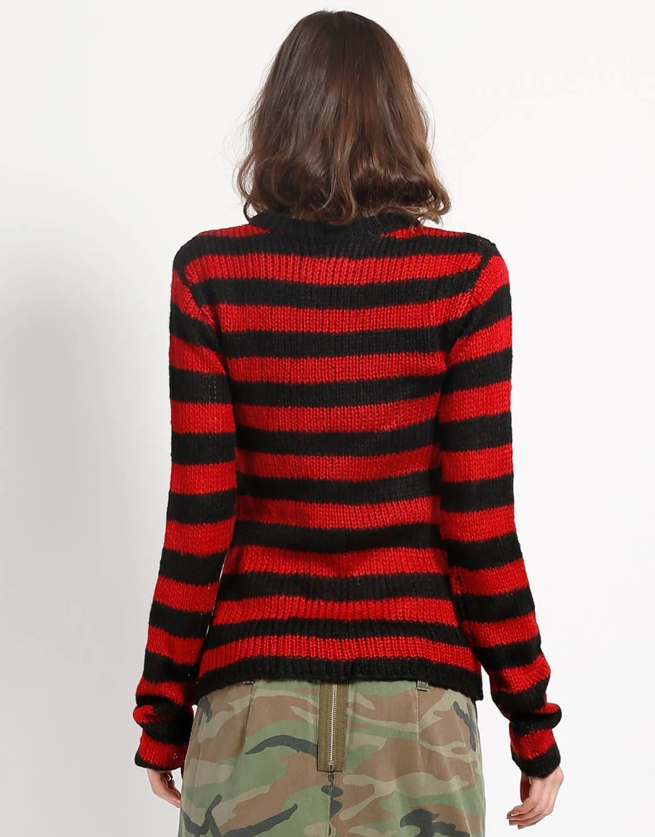 RAG STRIPE SWEATER RED sold by Tripp nyc product image thumbnail 4